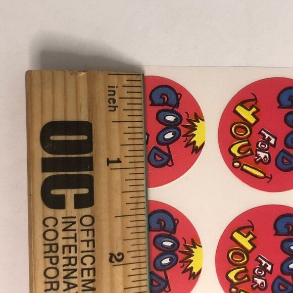 vintage stickers good for you face red blue yellow round sheet 80s 90s - Picture 3 of 7